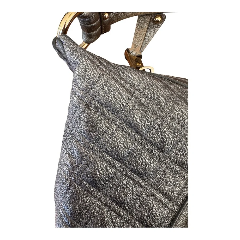 Authentic Marc Jacobs Metallic Bronze Quilted Leather Banana Hobo Bag - Picture 9 of 11